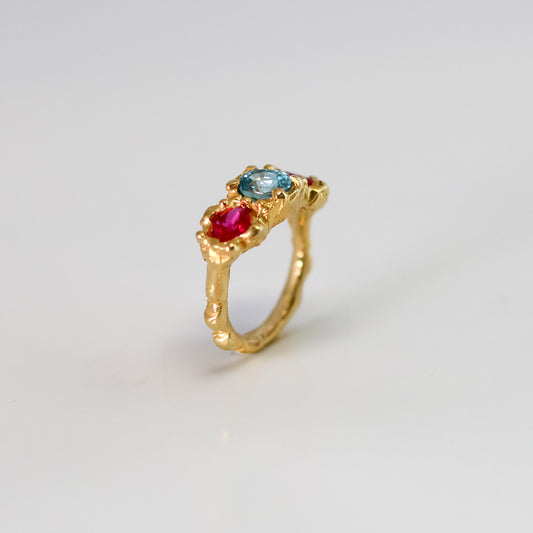 Anillo Colección Cera de Abeja Rubí-Zircón