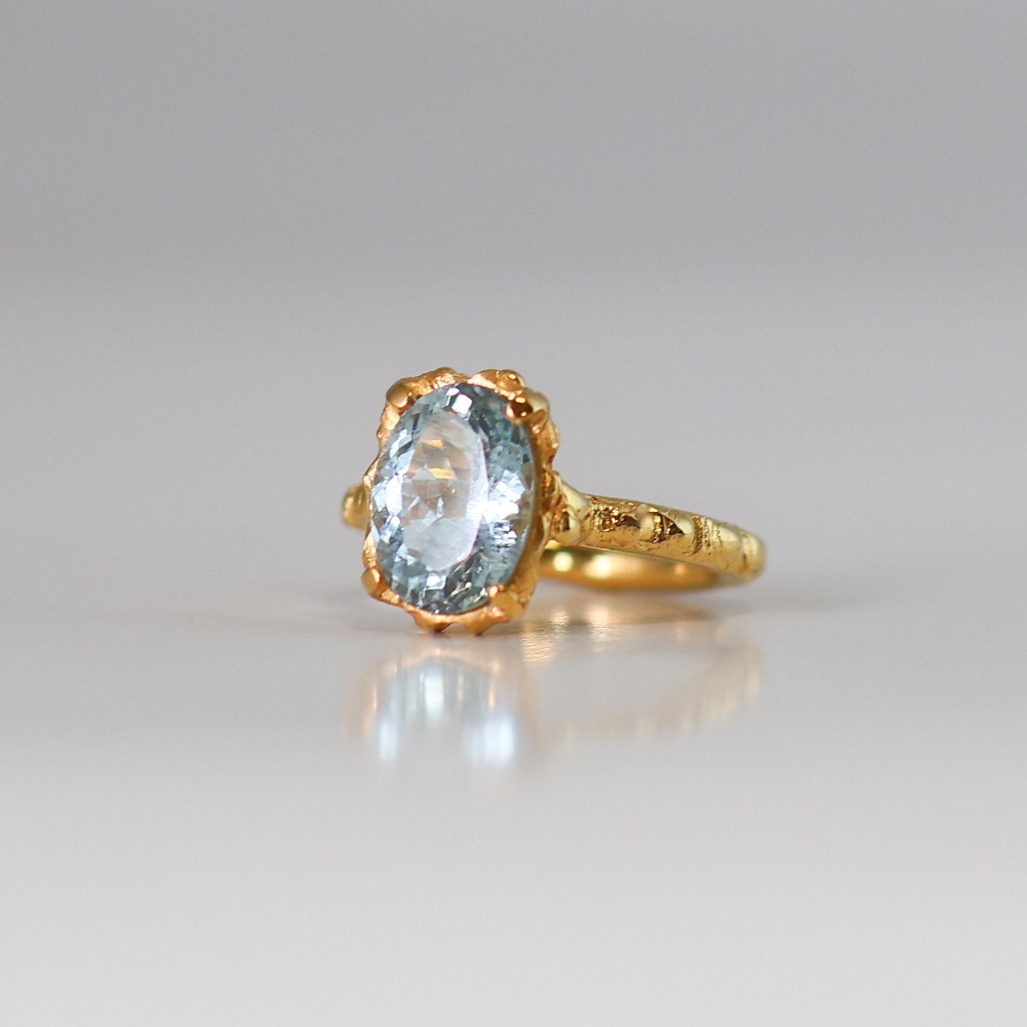 Anillo Colección Cera de abeja Aguamarina