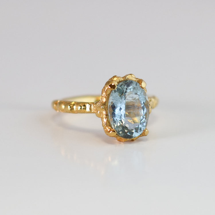 Anillo Colección Cera de abeja Aguamarina