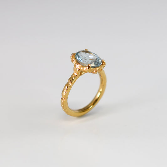 Anillo Colección Cera de abeja Aguamarina