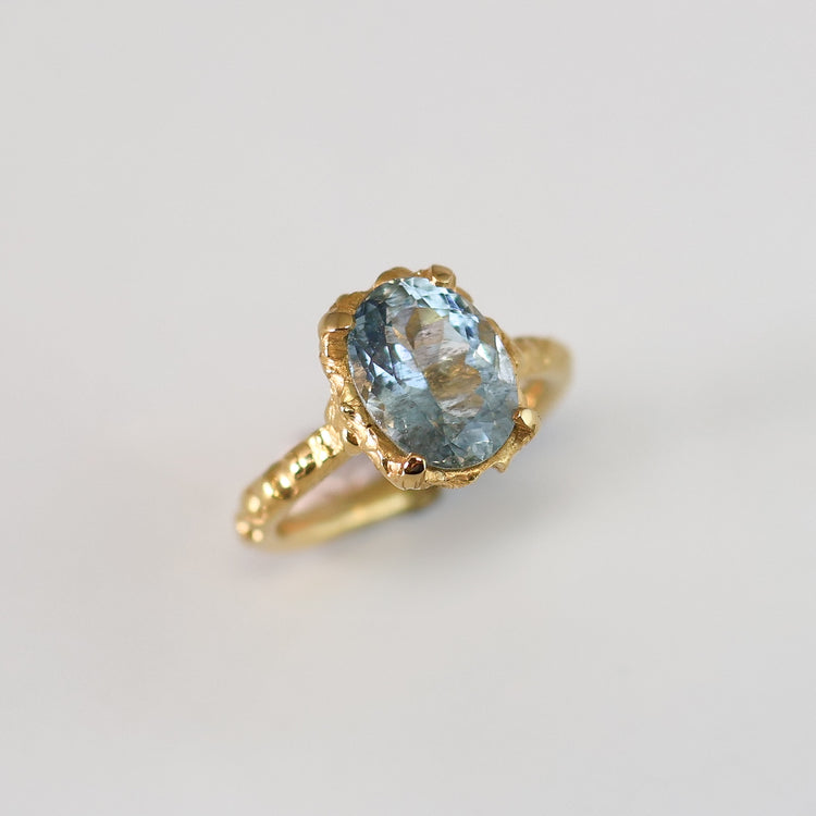 Anillo Colección Cera de abeja Aguamarina