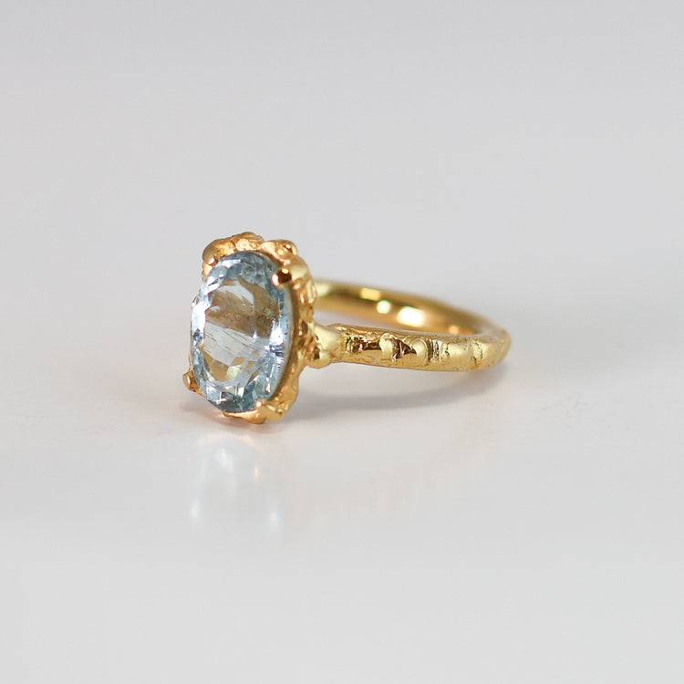 Anillo Colección Cera de abeja Aguamarina