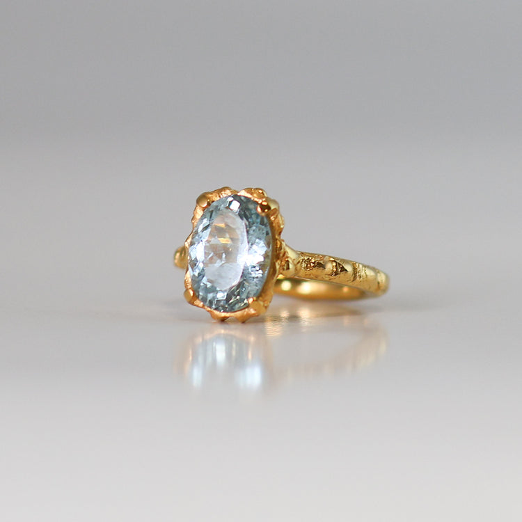 Anillo Colección Cera de abeja Aguamarina